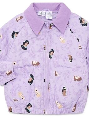 Lilac Princess Print Zip-Up Jacket